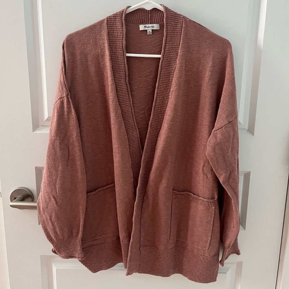 Madewell Bradley Cotton Cardigan - XL - Faded Mauve
